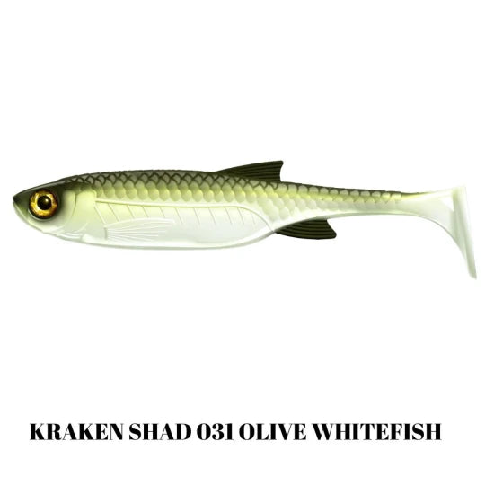 Shad Libra Lures Kraken Shad, 20.5cm, 60g, Olive Whitefish, 1buc/pac