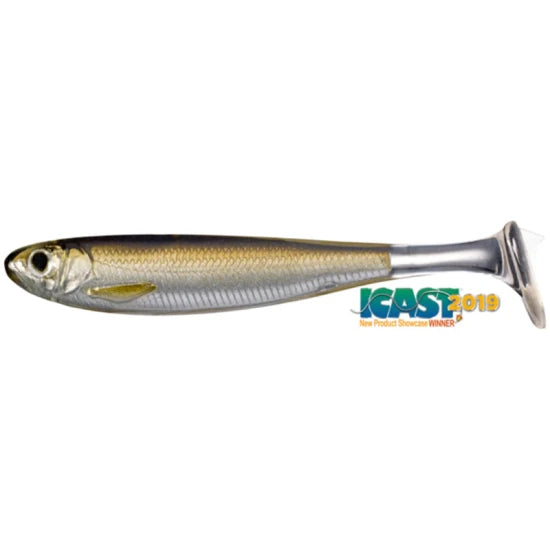 Shad Live Target Slow Roll Shiner Paddle Tail, Silver / Brown, 8.5cm, 4buc/pac