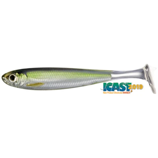 Shad Live Target Slow Roll Shiner Paddle Tail, Silver / Green, 12.5cm, 4buc/pac