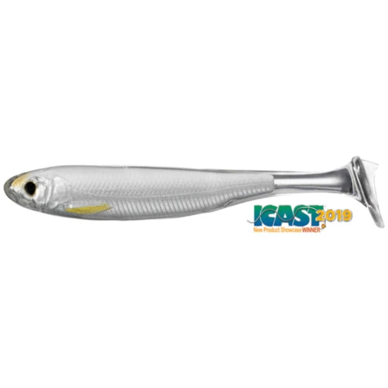 Shad Live Target Slow Roll Shiner Paddle Tail, Silver / Pearl, 8.5cm, 4buc/pac