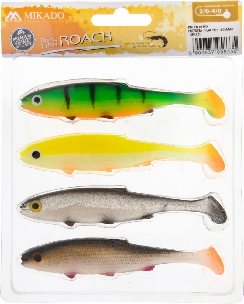 Shad Mikado Real Fish, Culoare Mix, 10cm, 4buc/pac