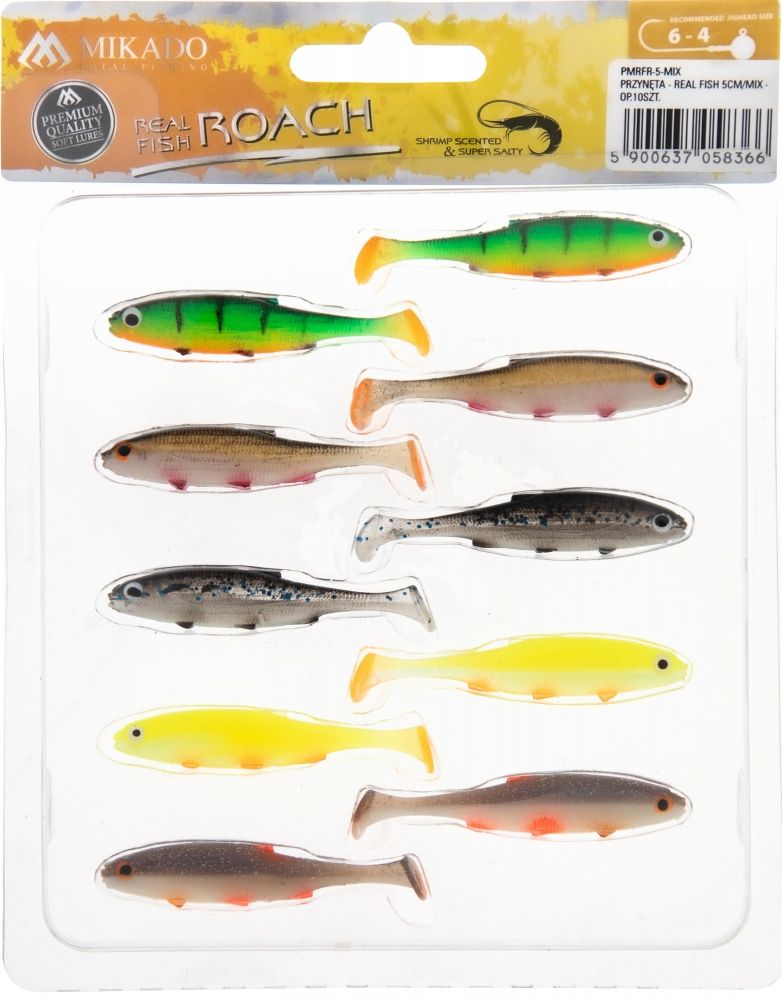 Shad Mikado Real Fish, Culoare Mix, 5cm, 10buc/pac