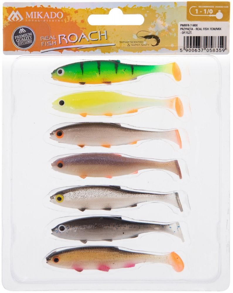 Shad Mikado Real Fish, Culoare Mix, 7cm, 7buc/pac