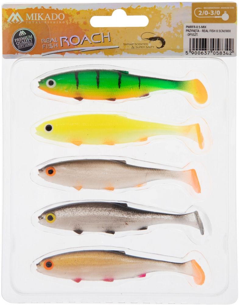 Shad Mikado Real Fish, Culoare Mix, 8.5cm, 5buc/pac