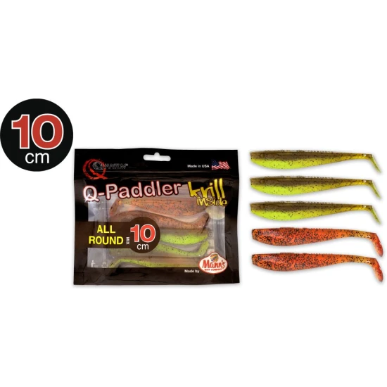 Shad Quantum 10cm Q-paddler Power Packs Allround Mix 3x Pumpkinseed Chart 2x Original Appleseed 5buc/plic