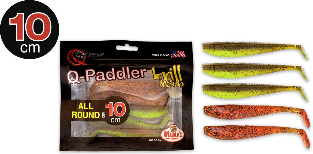 Shad Quantum 10cm Q-Paddler Power Packs Allround Mix 3x pumpkinseed chart 2x original appleseed 5buc/plic