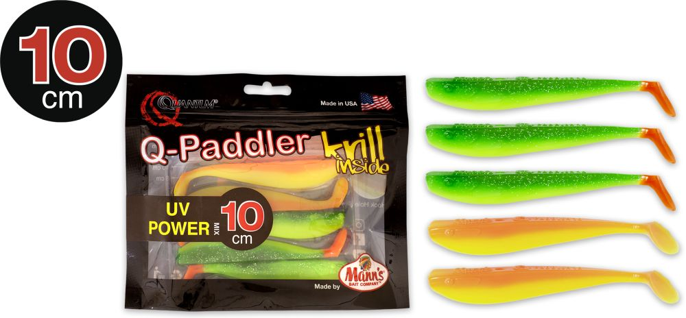 Shad Quantum 10cm Q-Paddler Power Packs UV Power Mix 3x hot shad 2x desert sunset  5 buc/plic