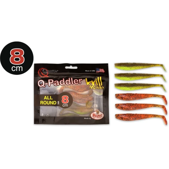 Shad Quantum 8cm Q-paddler Power Packs Allround Mix  3x Pumpkinseed Chart 3x Original Appleseed  6.buc/plic