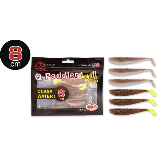 Shad Quantum 8cm Q-paddler Power Packs Clear Water Mix 3x Wakasagi 3x Brown Shiner Krill 6.buc/plic