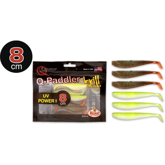 Shad Quantum 8cm Q-paddler Power Packs Uv Power Mix 3x Magic Motoroil 3x Citrus Shad 6.buc/plic