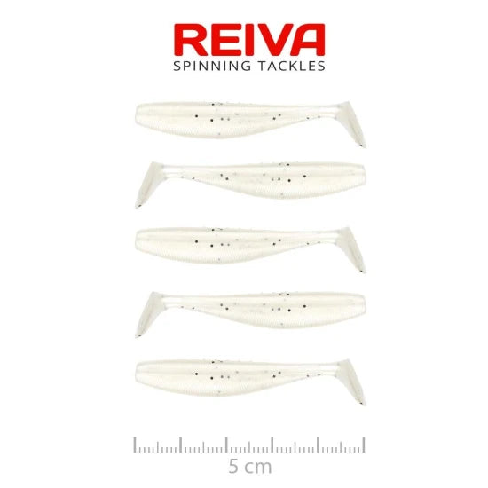 Shad Reiva Flat Minnow, Pearl White, 5cm, 1.30g, 5buc/pac