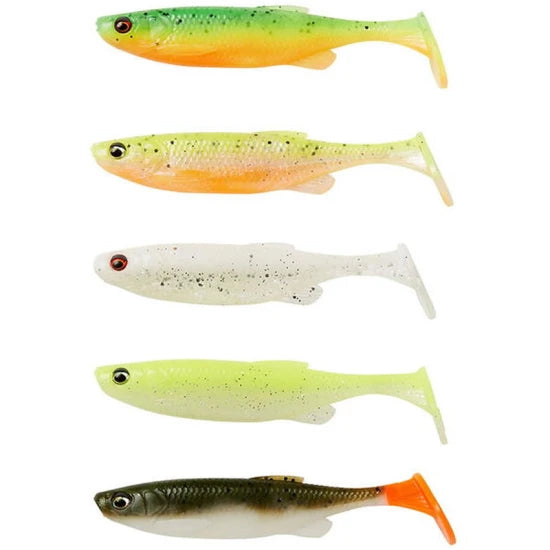 Shad Savage Gear Fat Minnow T-tail, Dark Water Mix, 9cm, 7g, 5buc/pac