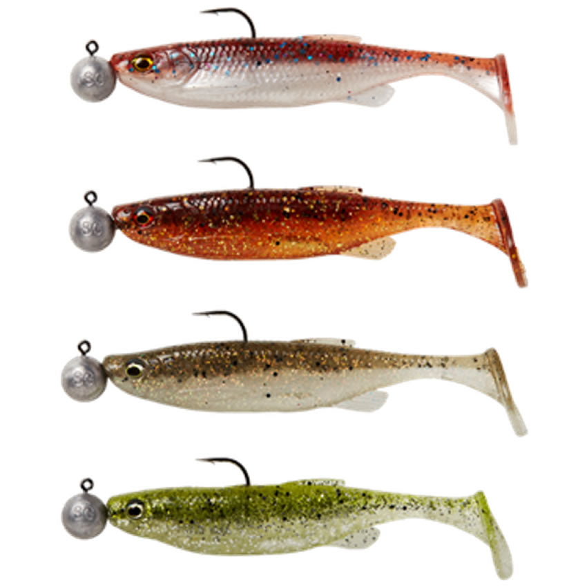 Shad Savage Gear Fat Minnow Tail RTF, Clearwater Mix, 9cm, 7g + 7.5g, Nr.2/0, 4buc/pac