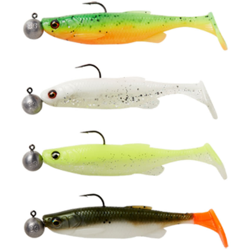 Shad Savage Gear Fat Minnow Tail RTF, Darkwater Mix, 10.5cm, 11g + 10g, Nr.3/0, 4buc/pac