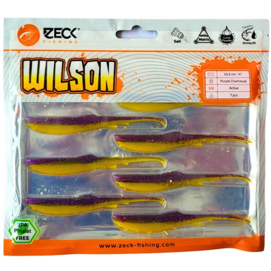 Shad Zeck Wilson Purple Chartreuse, 10.2cm, 4.3g, 7buc/pac