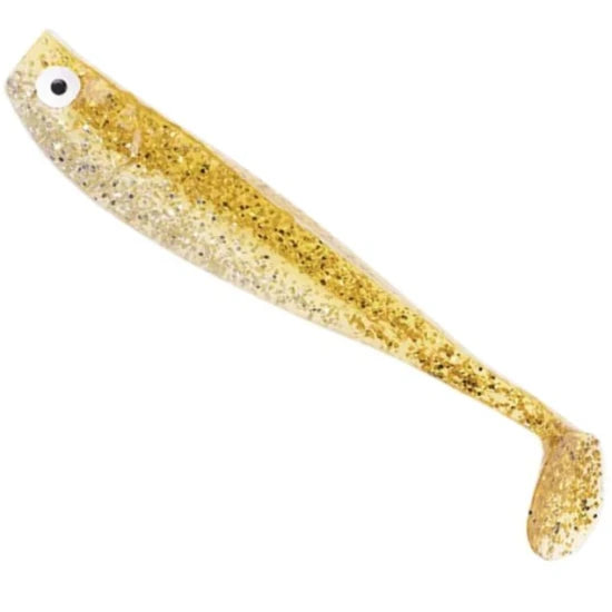 Shad Zeck Zander Gummi, Gold Glitter, 16cm, 2buc/plic