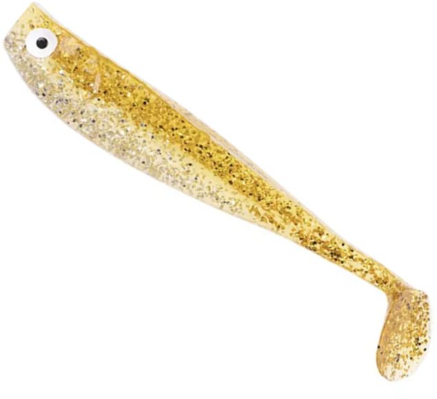 Shad Zeck Zander Gummi, Gold Glitter, 9cm, 3buc/plic