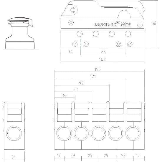 Sistem De Prindere Easylock Midi, 6-12mm, Simplu