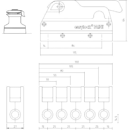 Sistem De Prindere Easylock Mini, 6-10mm, Simplu