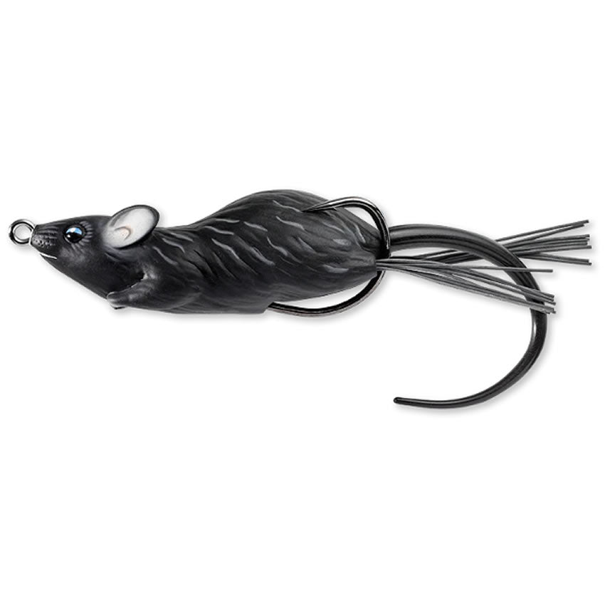 Soarece Live Target Hollow Body Mouse Walking Bait, Black / Black, 6cm, 11g