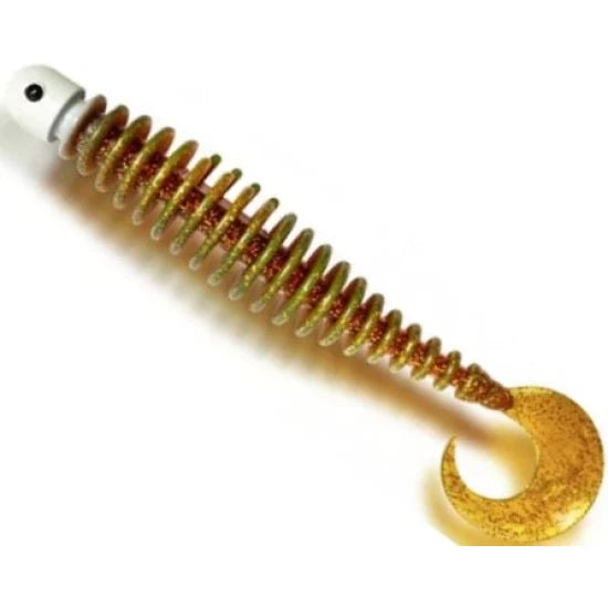 Soft Bait Black Cat Curly Worm Grub, Motor Oil, 17cm, 1buc/pac