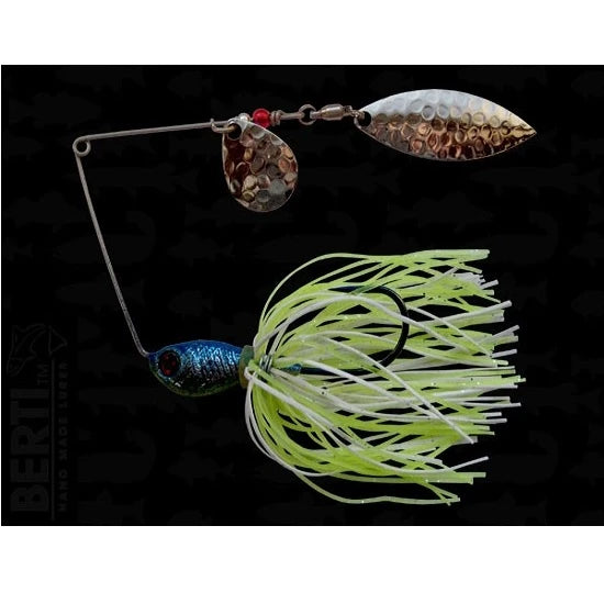 Spinnerbait Bertilure Cu Doua Palete Spinnerbait Cu Skirt  Colorado Model Salcie Culoare White-chartreuse 11 Gr.