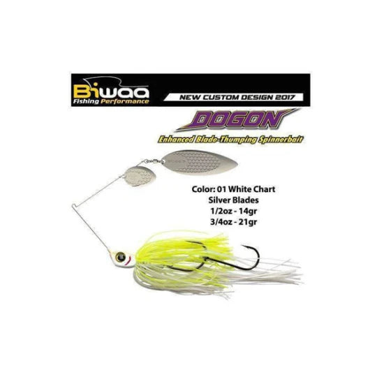Spinnerbait Biwaa Dogon 14g, White Chart-silver Blades