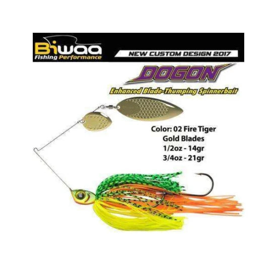 Spinnerbait Biwaa Dogon, White Fire Tiger-gold Blades,  21g