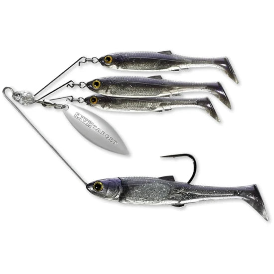 Spinnerbait Live Target Baitball Spinner Rig, Medium, 851 Purple Pearl / Silver, 14g