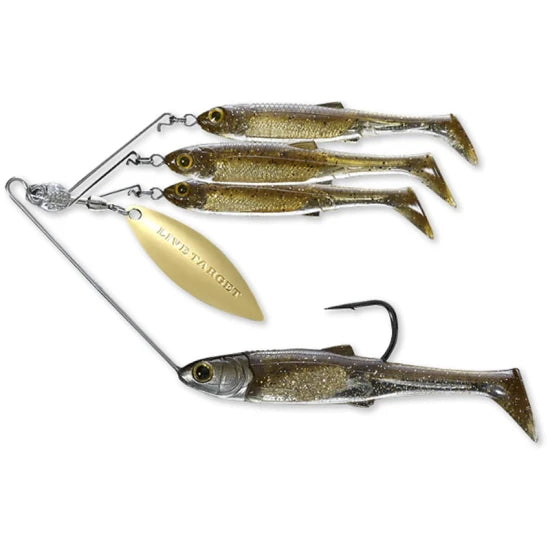 Spinnerbait Live Target Baitball Spinner Rig, Medium, 853 Purple Dark Amber / Gold, 14g
