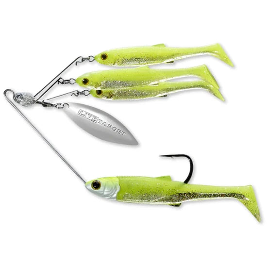 Spinnerbait Live Target Baitball Spinner Rig, Small, 857  Chart / Silver, 7g