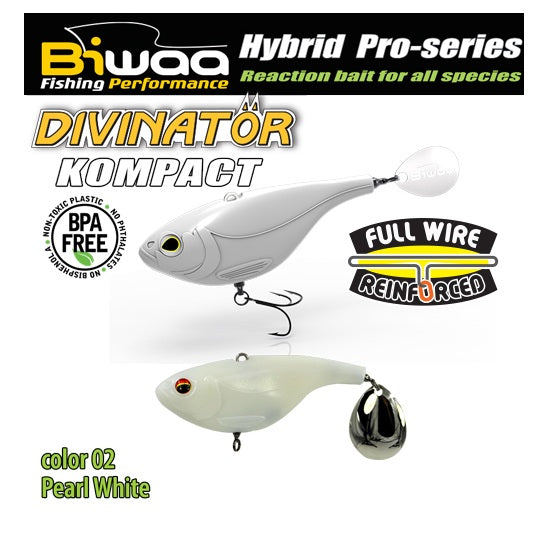 Spinnertail Biwaa Divinator Kompact 90 Pearl White 9cm 55g 1buc