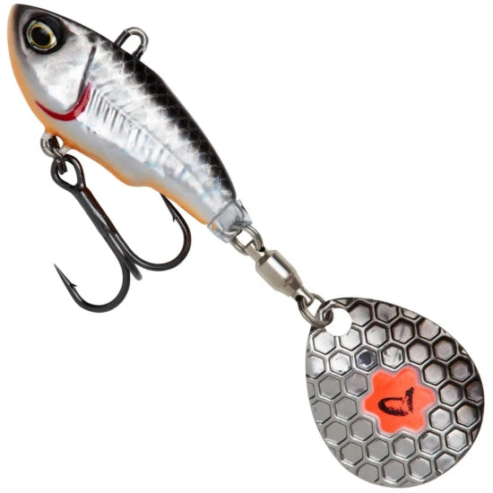 Spinnertail Savage Gear Fat Tail, Dirty Silver, 8cm, 24g, 1buc/pac