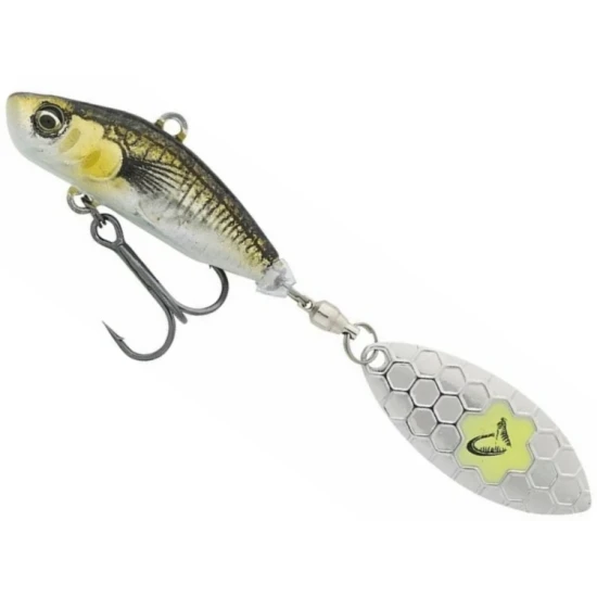 Spinnertail Savage Gear Sticklebait Tail Spin Sinking, Green Silver Ayu, 6.5cm, 9g, 1buc/pac