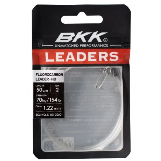 Struna Bkk Fluorocarbon Leader Hd Pike Snap, 36kg, 0.85mm, 50cm, 2buc/pac