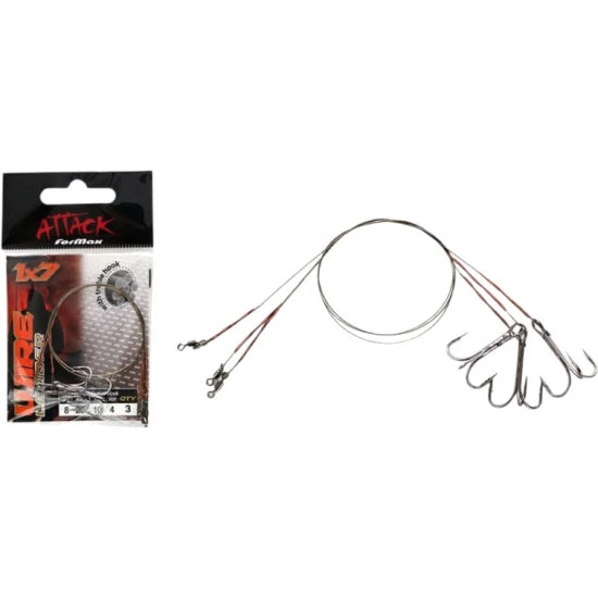Struna Formax Attack 1x7 Cu Ancora Nr. 6, 8kg, 25cm, 3buc/pac
