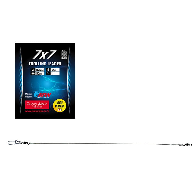 Struna Lucky John Trolling 7x7 50cm 12kg cupru  1 buc/plic