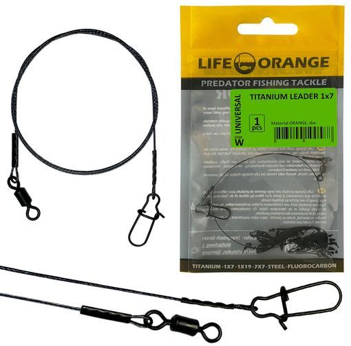 Struna Titan Orange Titanium Leader 1x7, 13.6kg, 24cm, 0.45mm, 1buc/plic
