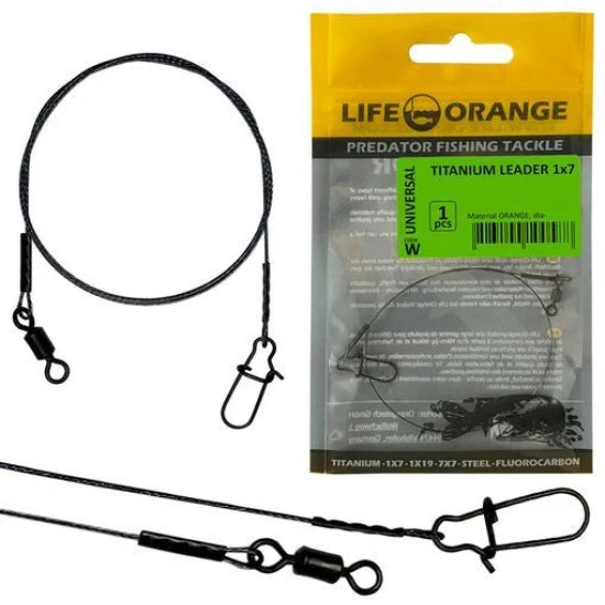 Struna Titan Orange Titanium Leader 1x7, 9kg, 40cm, 0.39mm, 1buc/plic