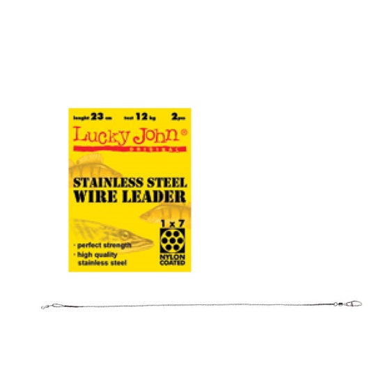 Strune Lucky John SSW 1x7 Steel Leaders 15cm 6kg verde  2 buc/plic