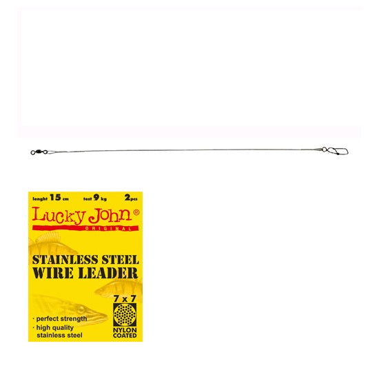 Strune Lucky John SSW 7x7 Steel Leaders 30cm 12kg neagra  2 buc/plic
