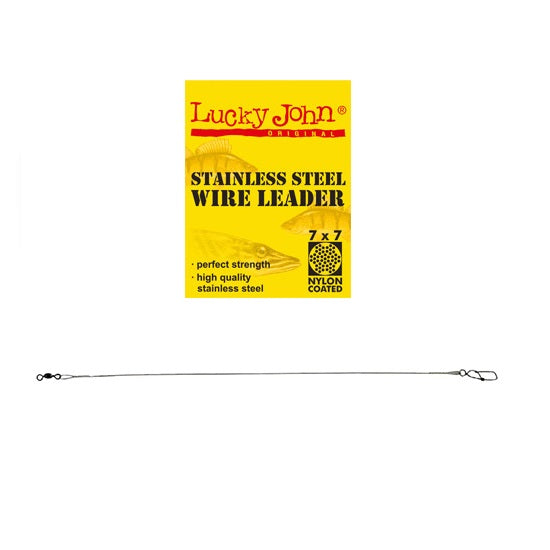 Strune Lucky John SSW 7x7 Steel Leaders 15cm 6kg neagra  2 buc/plic