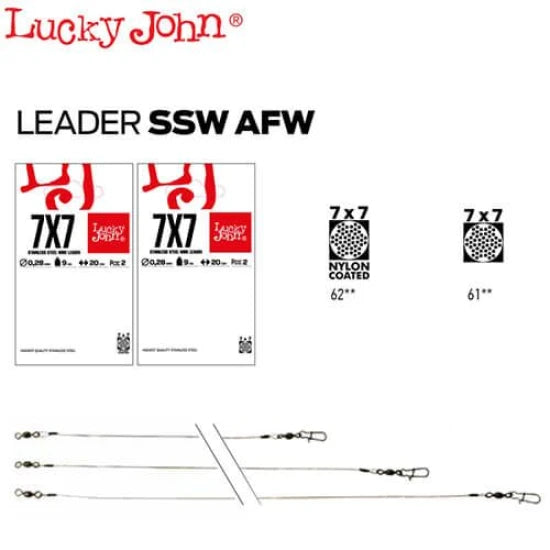 Strune Lucky John Ssw Afw Nylon Coated 30cm, 0.28mm, 9kg, 2buc/plic