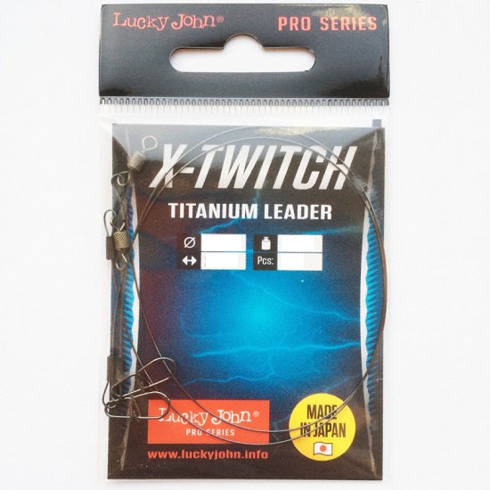 Strune Lucky John X-Twitch Titanium 25cm 5kg neagra  2 buc/plic