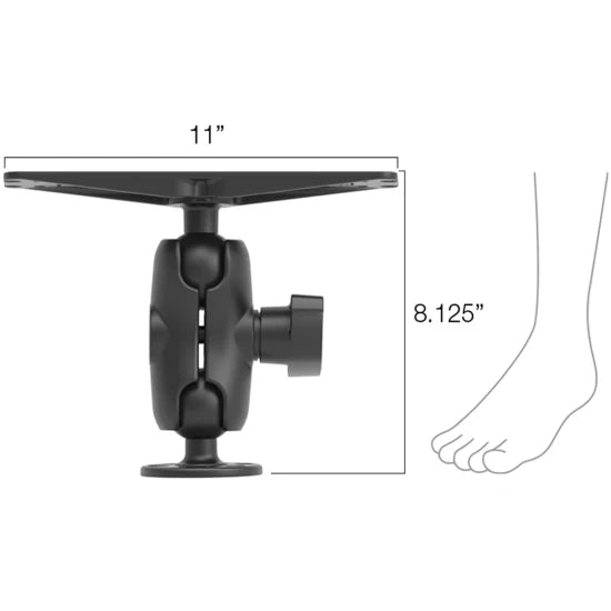 Suport Sonar Ram Mounts Large Marine Electronics Mount - D Size Short