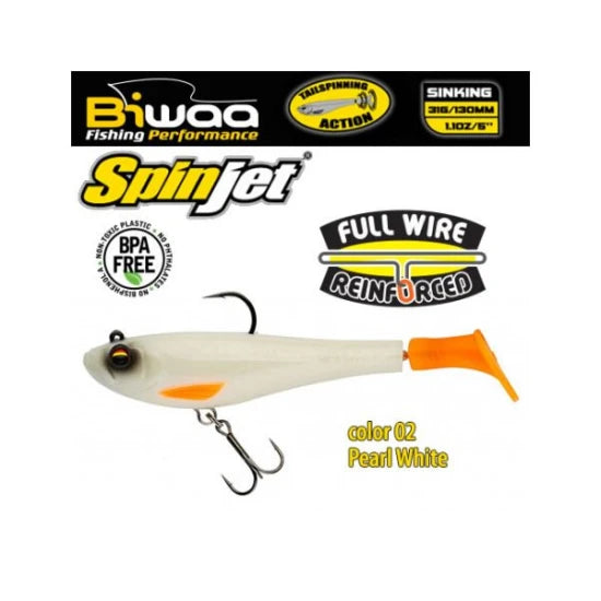 Swimbait Biwaa Spinjet 13cm, 30g, Culoare 02 Pearl White
