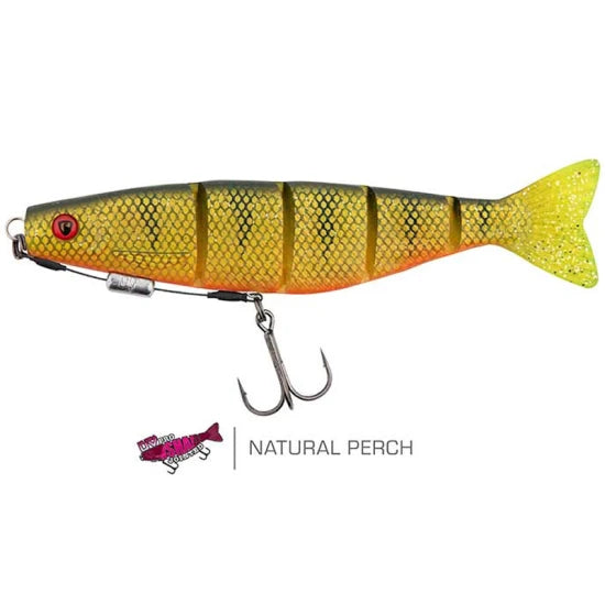 Swimbait Fox Rage Pro Shad Jointed Loaded, Natural Perch, 18cm, 52g