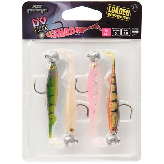 Swimbait Fox Rage Ultra Uv Slick Shad Loaded Lure Pack, 7cm, Jig 1/0-5g
