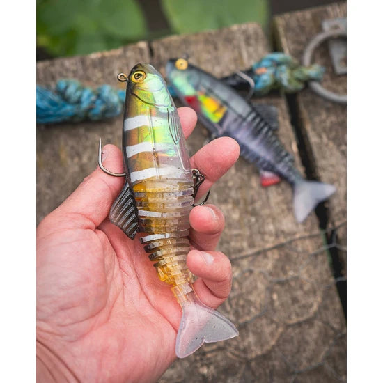 Swimbait Fox Rage Replicant Jointed, Young Perch Uv, 23cm/9inch, 130g