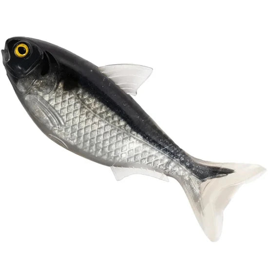 Swimbait Live Target Shad Unrigged, Black / Silver, 11.5cm, 11.5g, 3buc/pac